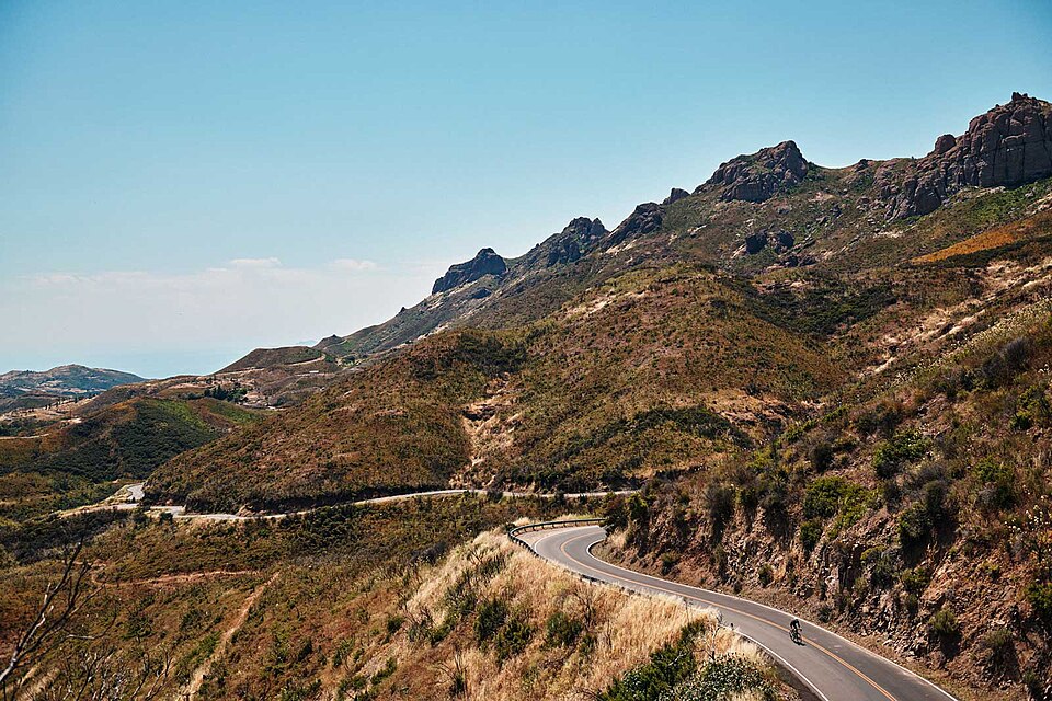 Santa Monica Mountains Topanga Canyon showing the geographic barrier and limited access corridor between the San Fernando Valley and Malibu